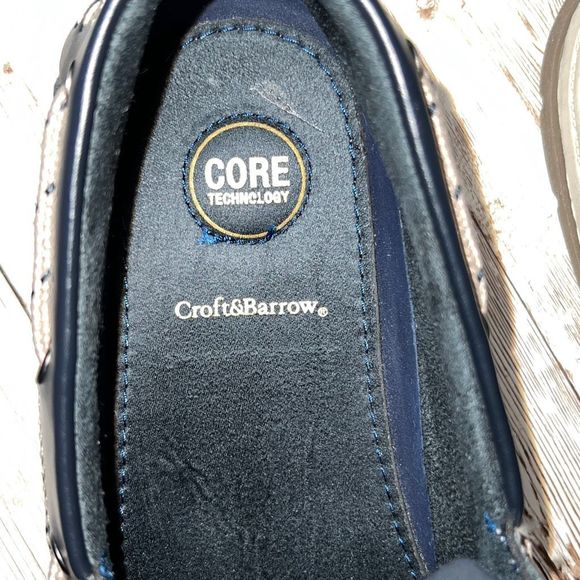 Croft & Barrow Connor Navy Boat Shoes Core Technology EUC Leather - Picture 7 of 14